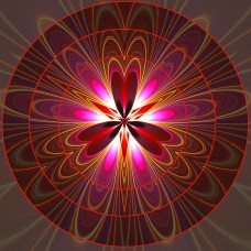 FRACTAL ART DESIGN GREETING CARD Spiral Petals